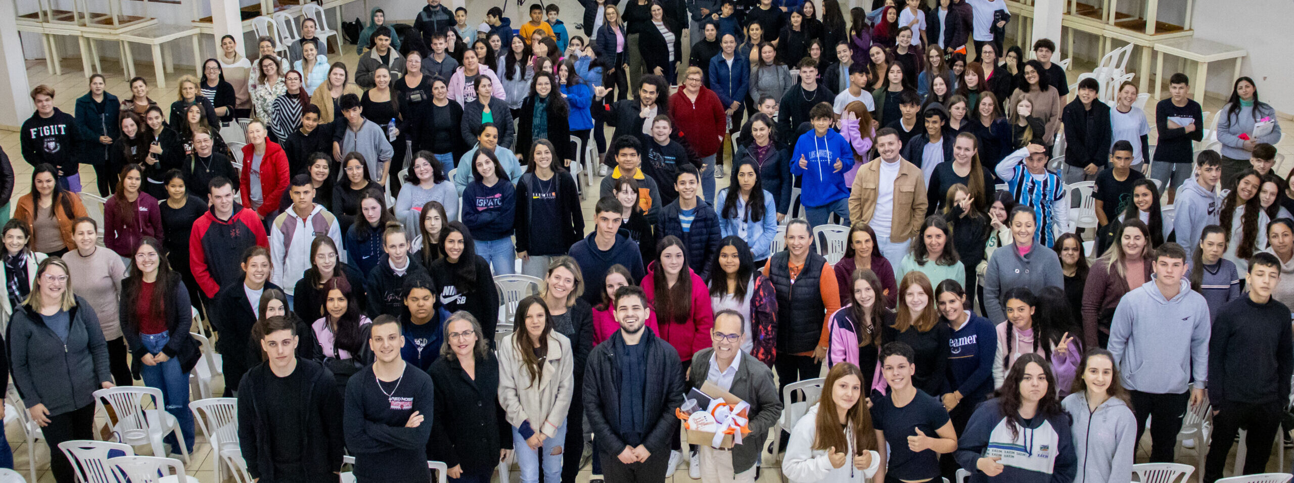 Paulinho da Silva e Dudu em palestra na cidade de Coronel Freitas.